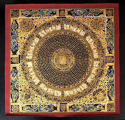 〔一点物〕タンカ - カーラチャクラと種子マンダラ[75x75cm] - サブ2