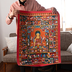 〔一点物・美術館収蔵品級〕タンカ - 釈迦成道図[73x90cm] - サブ4