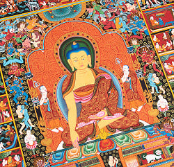 〔一点物・美術館収蔵品級〕タンカ - 釈迦成道図[73x90cm] - サブ5