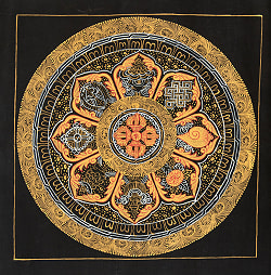 〔一点物〕タンカ - 八吉祥曼荼羅　アシュタマンガラ Ashtamangala[26cm x 26cm]の商品写真