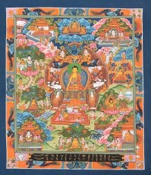 〔一点物〕タンカ - 釈迦牟尼仏曼荼羅[31cm x 35cm](NP-TANKA-339)