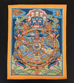 〔一点物〕タンカ - Wheel of existance 六道輪廻図[30cm x 40cm] - サブ2