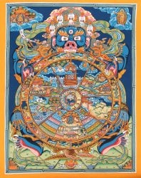 〔一点物〕タンカ - Wheel of existance 六道輪廻図[30cm x 40cm](NP-TANKA-341)