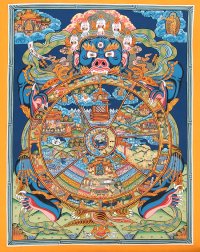 〔一点物〕タンカ - Wheel of existance 六道輪廻図[30cm x 40cm](NP-TANKA-341)
