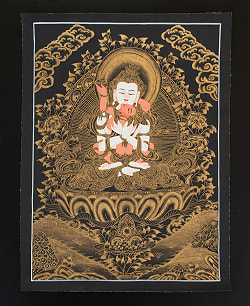 〔一点物〕タンカ - ヤブユム 男女合体尊[30cm x 40cm] - サブ2