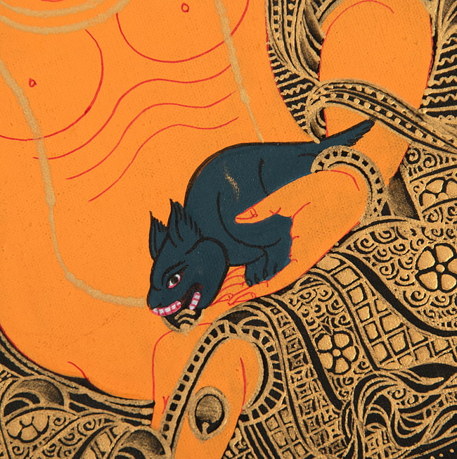 〔一点物〕タンカ - ジャンバラ 宝蔵神[30cm x 40cm] 9 - アップにしてみました