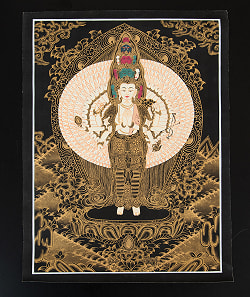 〔一点物〕タンカ - 十一面千手千眼観世音菩薩[30cm x 40cm] - サブ2