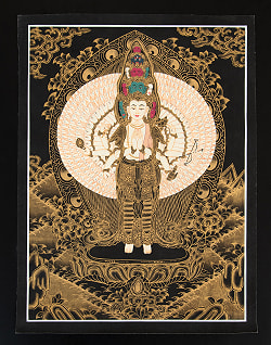 〔一点物〕タンカ - 十一面千手千眼観世音菩薩[30cm x 40cm] - サブ2