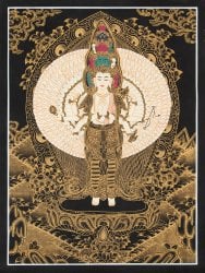 〔一点物〕タンカ - 十一面千手千眼観世音菩薩[30cm x 40cm](NP-TANKA-346)