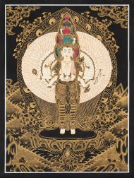 〔一点物〕タンカ - 十一面千手千眼観世音菩薩[30cm x 40cm](NP-TANKA-346)