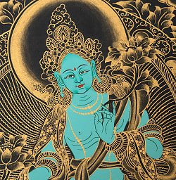 〔一点物〕タンカ - グリーン・ターラ[30cm x 40cm] - サブ4