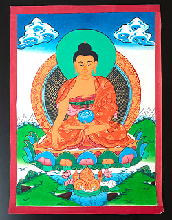 〔一点物〕タンカ - 釈迦如来（ゴータマ・ブッダ）[30cm x 40cm] - サブ2