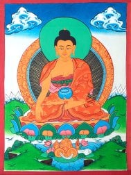 〔一点物〕タンカ - 釈迦如来（ゴータマ・ブッダ）[30cm x 40cm](NP-TANKA-354)