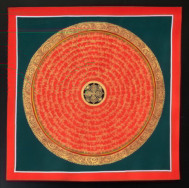 〔一点物〕タンカ - ドルジェと種子マンダラ[34x34cm] 2 - 仏画の全体像が分かるように撮影しました