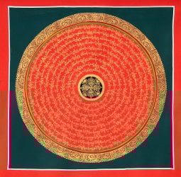 〔一点物〕タンカ - ドルジェと種子マンダラ[34x34cm](NP-TANKA-356)