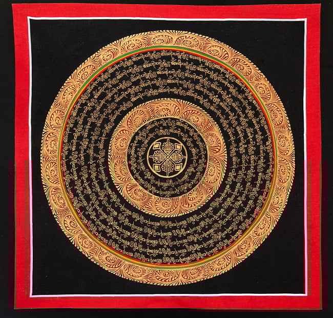 〔一点物〕タンカ - ドルジェと種子マンダラ[34x34cm] 2 - 仏画の全体像が分かるように撮影しました