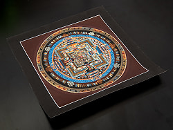 〔Mahesh Lama作 一点物〕タンカ - カーラチャクラマンダラ[31x31cm] - サブ3