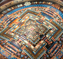 〔Mahesh Lama作 一点物〕タンカ - カーラチャクラマンダラ[31x31cm] - サブ5