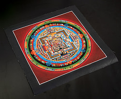 〔Mahesh Lama作 一点物〕タンカ - カーラチャクラマンダラ[31x31cm] - サブ3