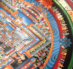 〔Mahesh Lama作 一点物〕タンカ - カーラチャクラマンダラ[31x31cm] - サブ4