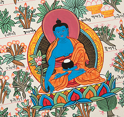 〔一点物〕タンカ - チベット医学四部医典薬草図[36x48cm] - サブ5