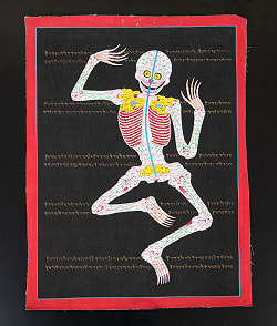 〔一点物〕タンカ - チベット医学 人体経絡図[37x49cm] - サブ2