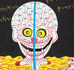 〔一点物〕タンカ - チベット医学 人体経絡図[37x49cm] - サブ5