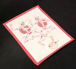 〔一点物〕タンカ - 踊る骸骨[35x44cm] - サブ3