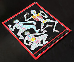 〔一点物〕タンカ - チベット医学 人体経絡図[40x46cm] - サブ3