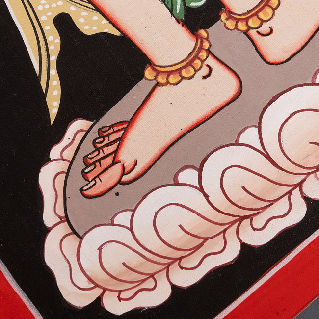 〔一点物〕タンカ - チャクラ人体曼荼羅・エネルギー体図[52cm x 20cm] 8 - 一部分をアップにしてみました