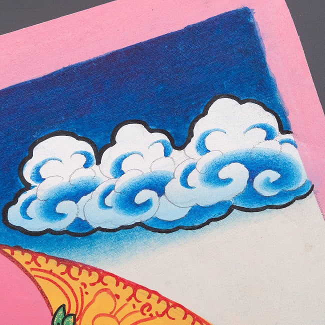 〔一点物〕タンカ - グリーンターラ[40cm x 30cm] 9 - 一部分をアップにしてみました