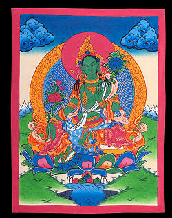 〔習作〕タンカ - グリーンターラ[40cm x 30cm] - サブ2