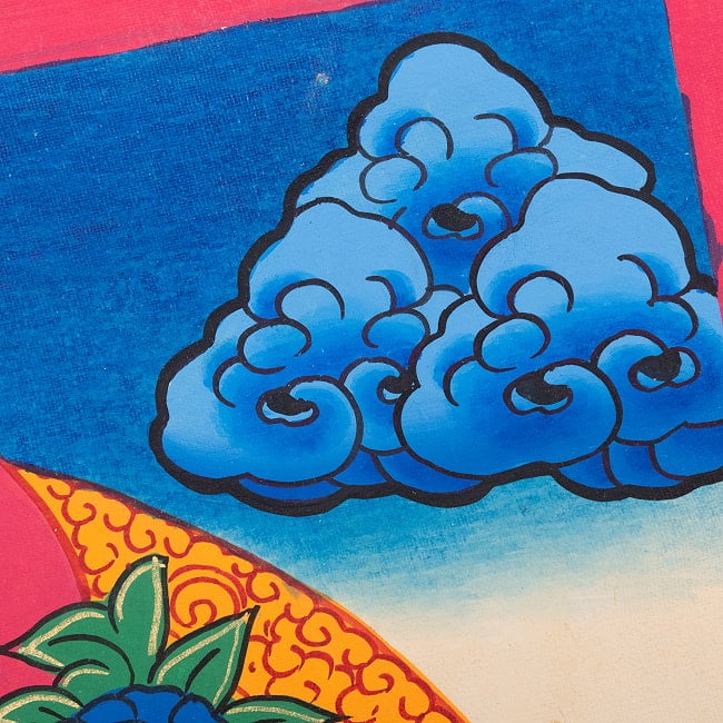 〔習作〕タンカ - グリーンターラ[40cm x 30cm] 6 - 一部分をアップにしてみました