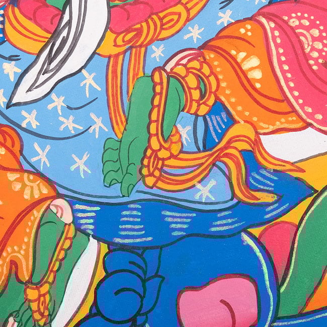 〔習作〕タンカ - グリーンターラ[40cm x 30cm] 8 - 一部分をアップにしてみました