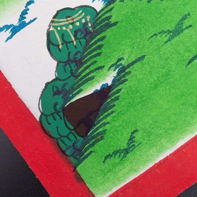 〔一点物〕タンカ - 仏陀図（釈迦牟尼仏）[40cm x 30cm] 9 - 端っこのあたりを撮影しました