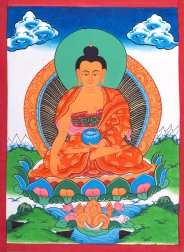 〔習作〕タンカ - 仏陀図（釈迦牟尼仏）[40cm x 30cm](NP-TANKA-387)