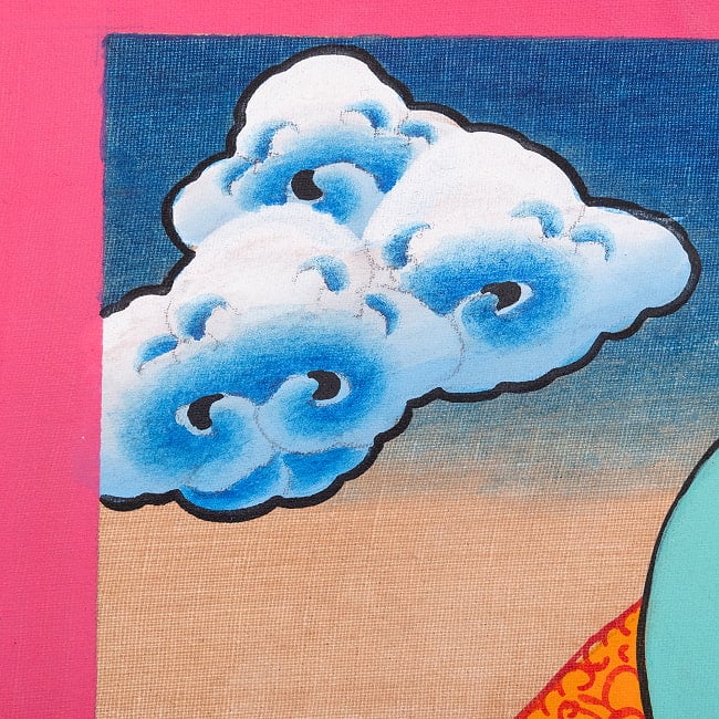 〔習作〕タンカ - ホワイトターラ[40cm x 30cm] 7 - 一部分をアップにしてみました