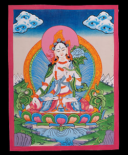 〔一点物〕タンカ - ホワイトターラ[40cm x 30cm] - サブ2