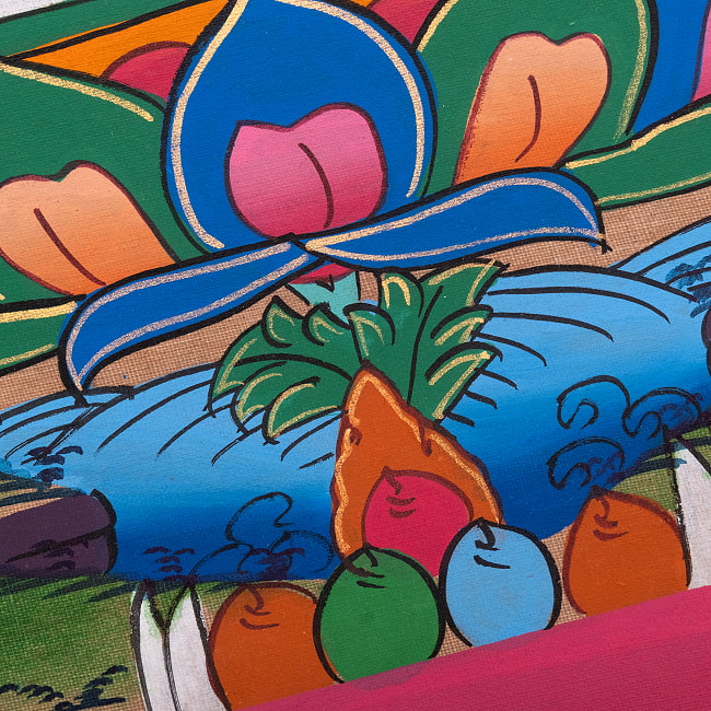 〔習作〕タンカ - 歓喜仏(ヤブユム像)[40cm x 30cm] 10 - 一部分をアップにしてみました