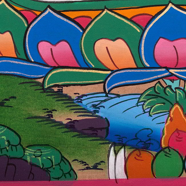 〔習作〕タンカ - 歓喜仏(ヤブユム像)[40cm x 30cm] 11 - 一部分をアップにしてみました