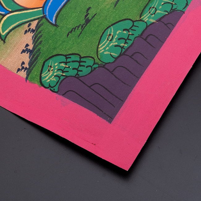 〔習作〕タンカ - 歓喜仏(ヤブユム像)[40cm x 30cm] 12 - 端っこのあたりです