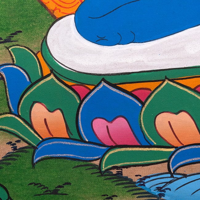 〔習作〕タンカ - 歓喜仏(ヤブユム像)[40cm x 30cm] 7 - 一部分をアップにしてみました