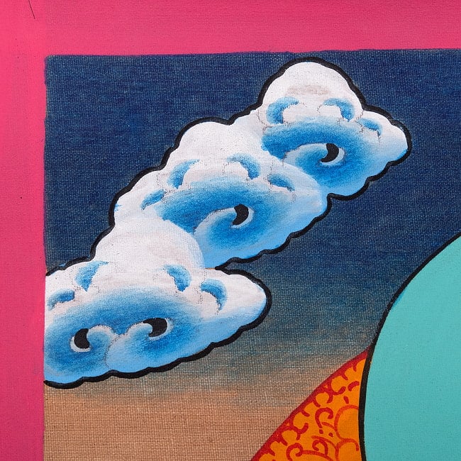 〔習作〕タンカ - 歓喜仏(ヤブユム像)[40cm x 30cm] 8 - 一部分をアップにしてみました