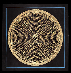 〔一点物〕タンカ - オーン種子曼荼羅[56cm x 56cm] - サブ2