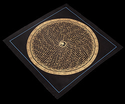 〔一点物〕タンカ - オーン種子曼荼羅[56cm x 56cm] - サブ3