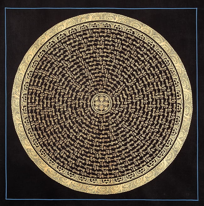 〔習作〕タンカ - ドルジェ種子曼荼羅[56cm x 56cm]の写真ドルジェ,種子曼荼羅,タンカ,仏画,マンダラ,チベット,曼荼羅,手描き,ネパール仏教,チベット密教