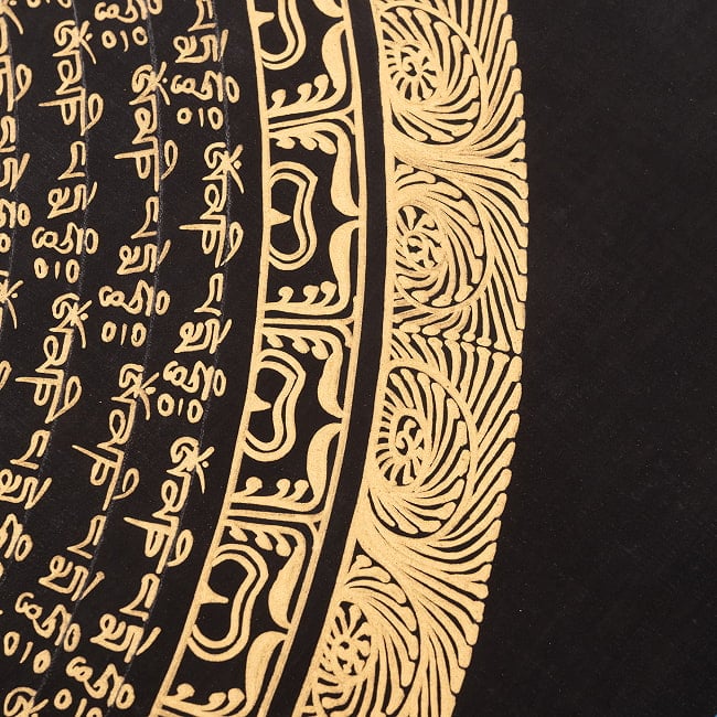 〔一点物〕タンカ - ブッダアイ種子曼荼羅[56cm x 56cm] 11 - 一部分をアップにしてみました