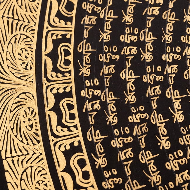 〔一点物〕タンカ - ブッダアイ種子曼荼羅[56cm x 56cm] 8 - 一部分をアップにしてみました