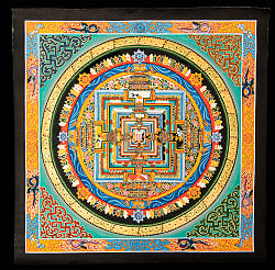 〔一点物〕タンカ - カーラチャクラ曼荼羅 時輪曼荼羅 54×54cm - サブ2