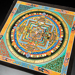 〔一点物〕タンカ - カーラチャクラ曼荼羅 時輪曼荼羅 54×54cm - サブ4